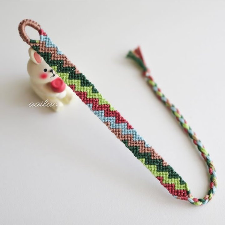 دستبند دوستی طرح زیگزاگی دستبافت - اکسسوری مهری