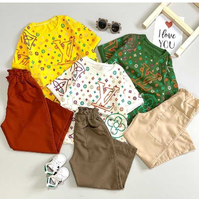 تیشرت و شلوار نخ پنبه اسپرت طرح LV درجه یک