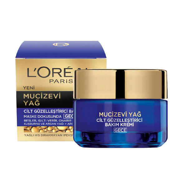 کرم مراقبت شب روغن معجزه پوست صورت لورآل