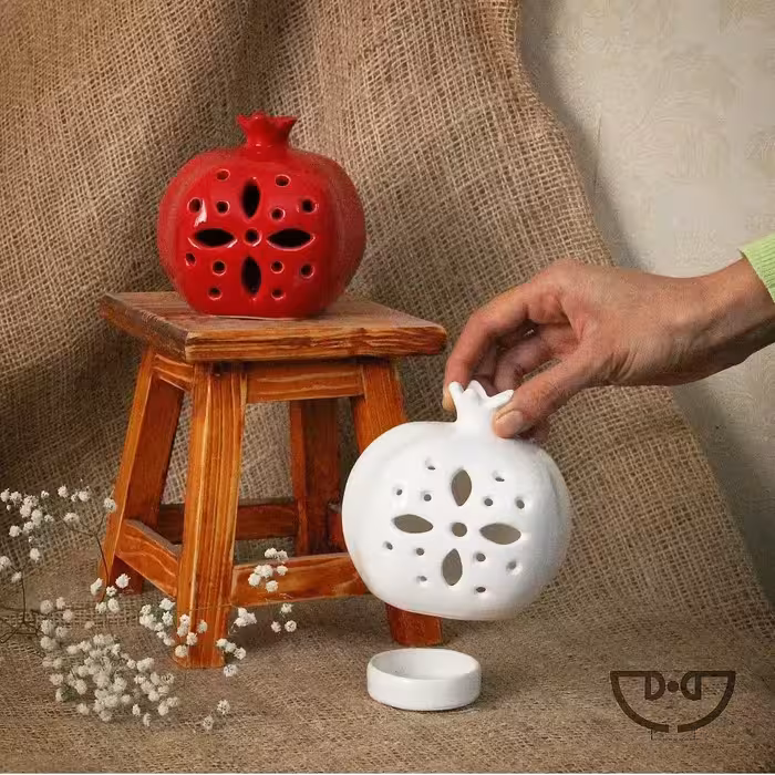 جاشمعی انار سرامیکی و مشبک کاری شده   1 عدد