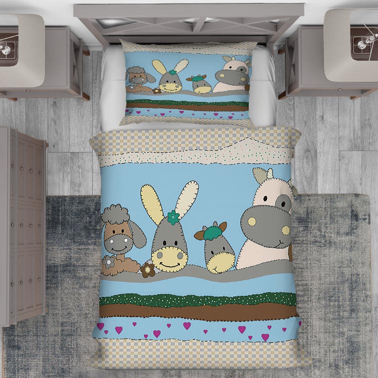 روتختی نوزادی عروسکی طرح گوسفند و گاو کارتونی pk-2579a