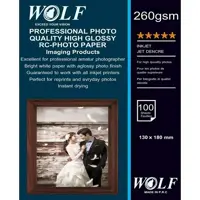 فتوگلاسه 260 گرم 100برگی 13*18 - WOLF