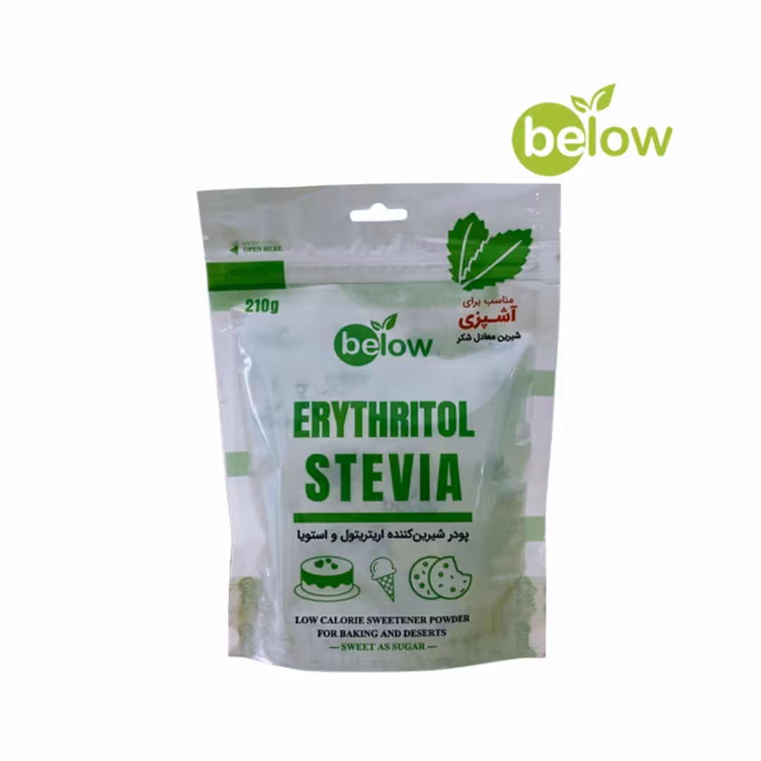 شیرین کننده اریتریتول و استویا مخصوص آشپزی 210 گرم بی لو(مناسب رژیم کتو و افراد دیابتی)