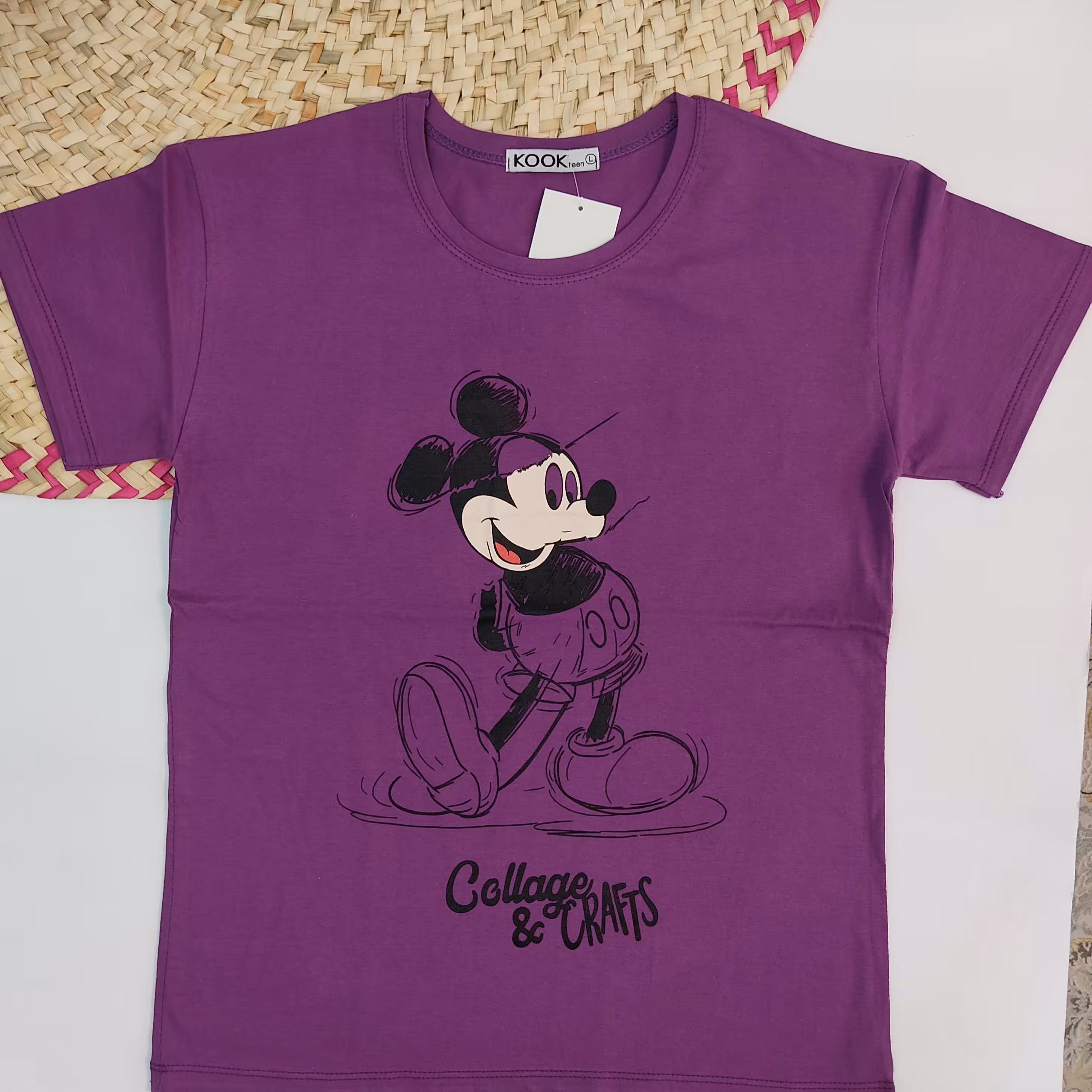 تیشرت آستین کوتاه نخ پنبه سایز لارج و ایکس لا رج طرح میکی موس