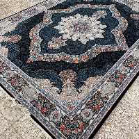 فرش 700 شانه اصل  6 متری تراکم 2550  نقشه کارینا سرمه ای