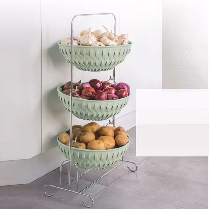 سبد سیب زمینی پیاز 3 طبقه لیمون (پس کرایه)