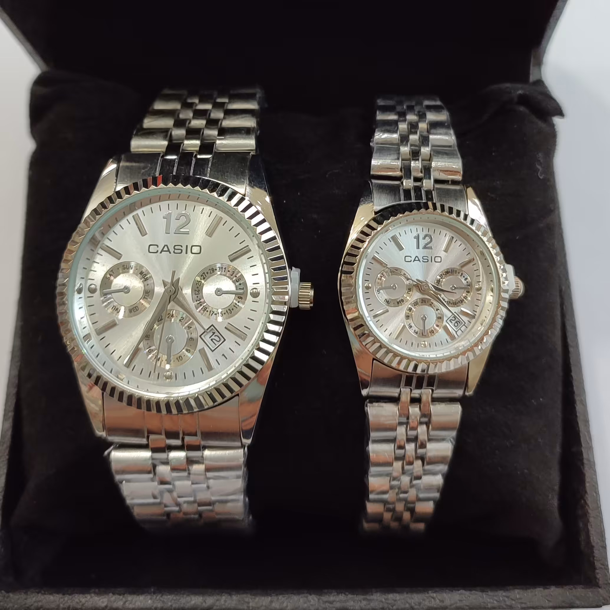 ساعت ست کاسیو ضد آب رنگ ثابت  موتور ژاپن 