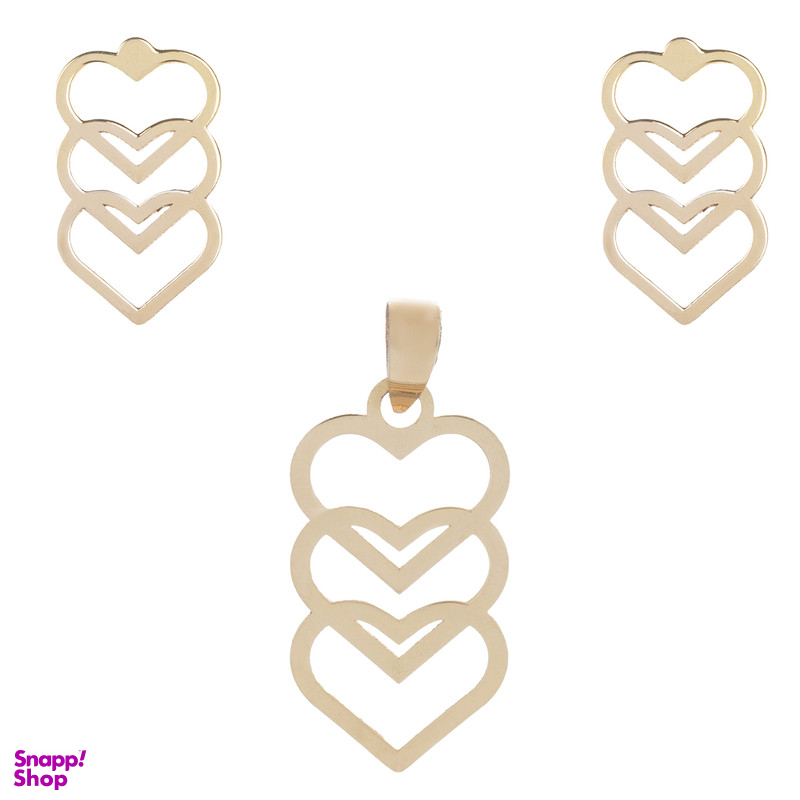 نیم ست طلا 18 عیار زنانه مدل SHR022