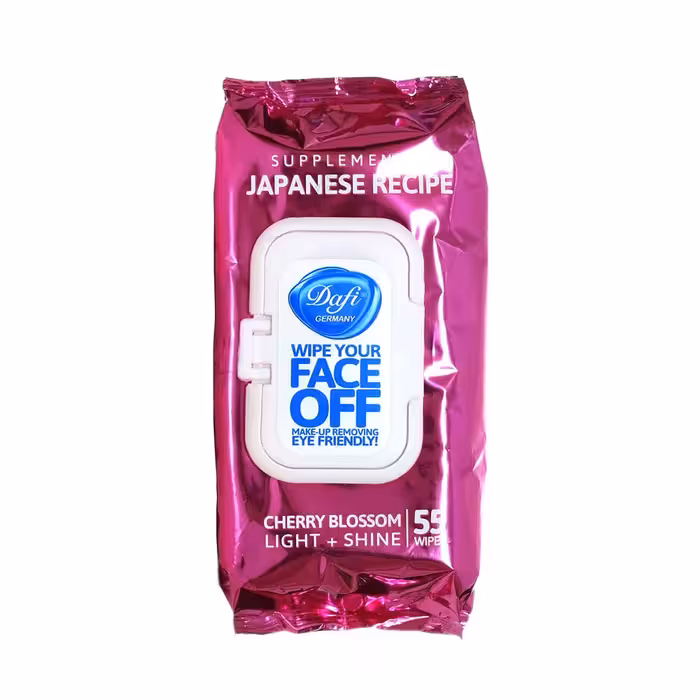 دستمال مرطوب پاک کننده آرایش گیلاس درب دار دافی 55 عددی