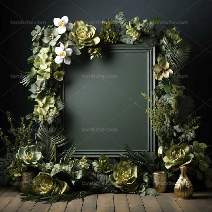 بک دراپ عکاسی با گل سبز رنگ | گرافیک با طعم تربچه