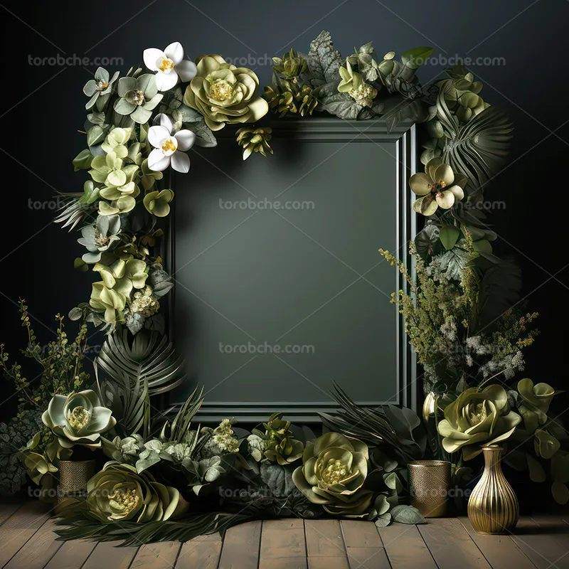 بک دراپ عکاسی با گل سبز رنگ | گرافیک با طعم تربچه