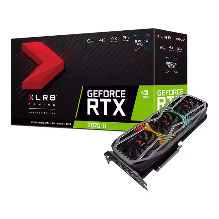 کارت گرافیک  پی ان وای مدل GeForce RTX 3070 Ti 8GB XLR8 Gaming REVEL EPIC X RGB Triple Fan حافظه 8 گیگابایت