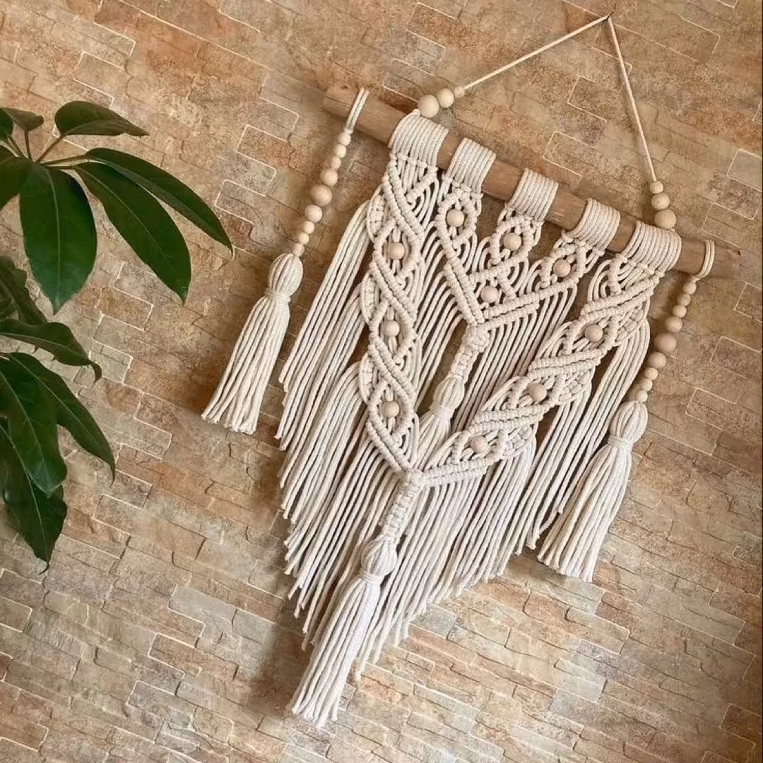 دیوارکوب آویز مکرومه مدل گیس بافت