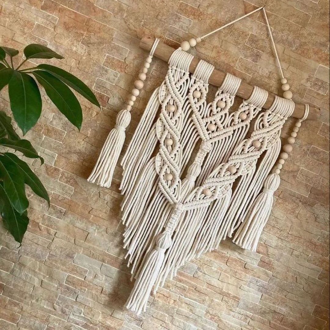 دیوارکوب آویز مکرومه مدل گیس بافت