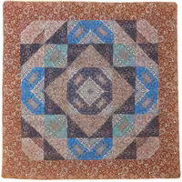 رومیزی ترمه ابریشم طرح چهل تکه کد TRM141 رنگ آستر طوسی