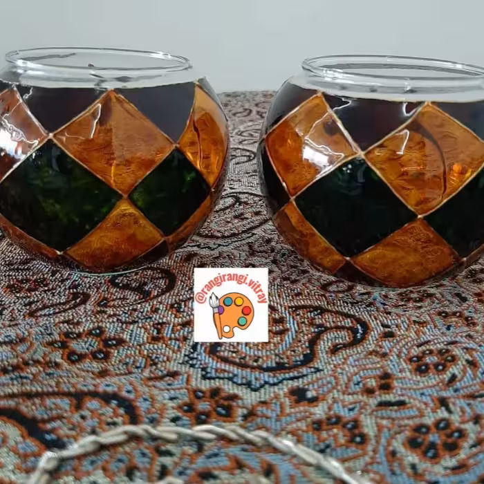 جاشمعی ویترای مدل سنتی رنگی رنگی مناسب مراسمات(پس کرایه)