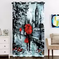 پرده پنجره مخمل پانچ شهر سایز 138 در 290 مدل C3-311 شرکت رنس