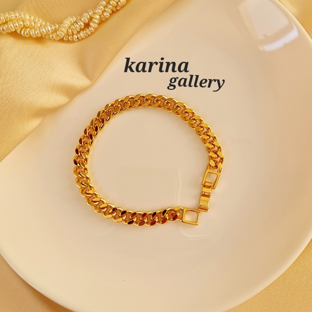 دستبند کارتیر ساده برند ژوپینگ رنگ طلایی