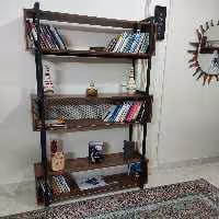 کتابخانه چوبی فلزی 