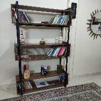 کتابخانه چوبی فلزی 
