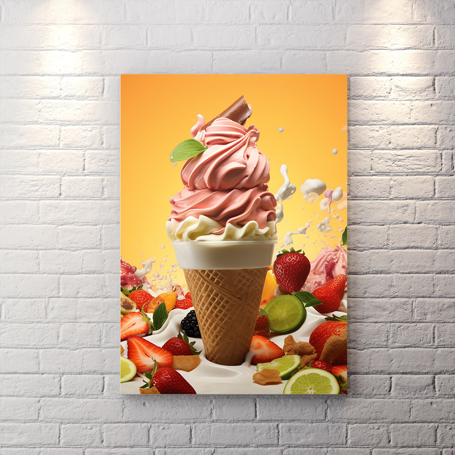 تابلو شاسی بستنی فروشی طرح بستنی قیفی  HQs-1987