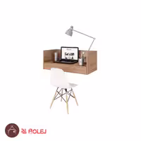 میز تحریر ساده و مینیمال دیواری قهوه ای تیره تک کشو WT 540
