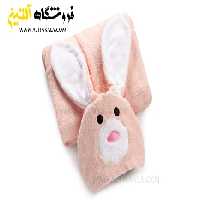 حوله پالتویی کودک سلین طرح خرگوش صورتی سایز 10-11