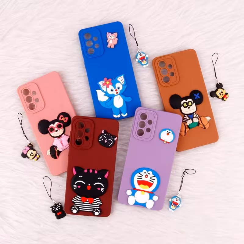 قاب عروسکی برجسته محافظ لنزدار سامسونگ  A73 بهمراه آویز