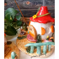 جاعودی کلبه سرامیکی لعابدار با دوبار پخت در کوره کاملا دستساز و قابل شستشو.(پس کرایه)