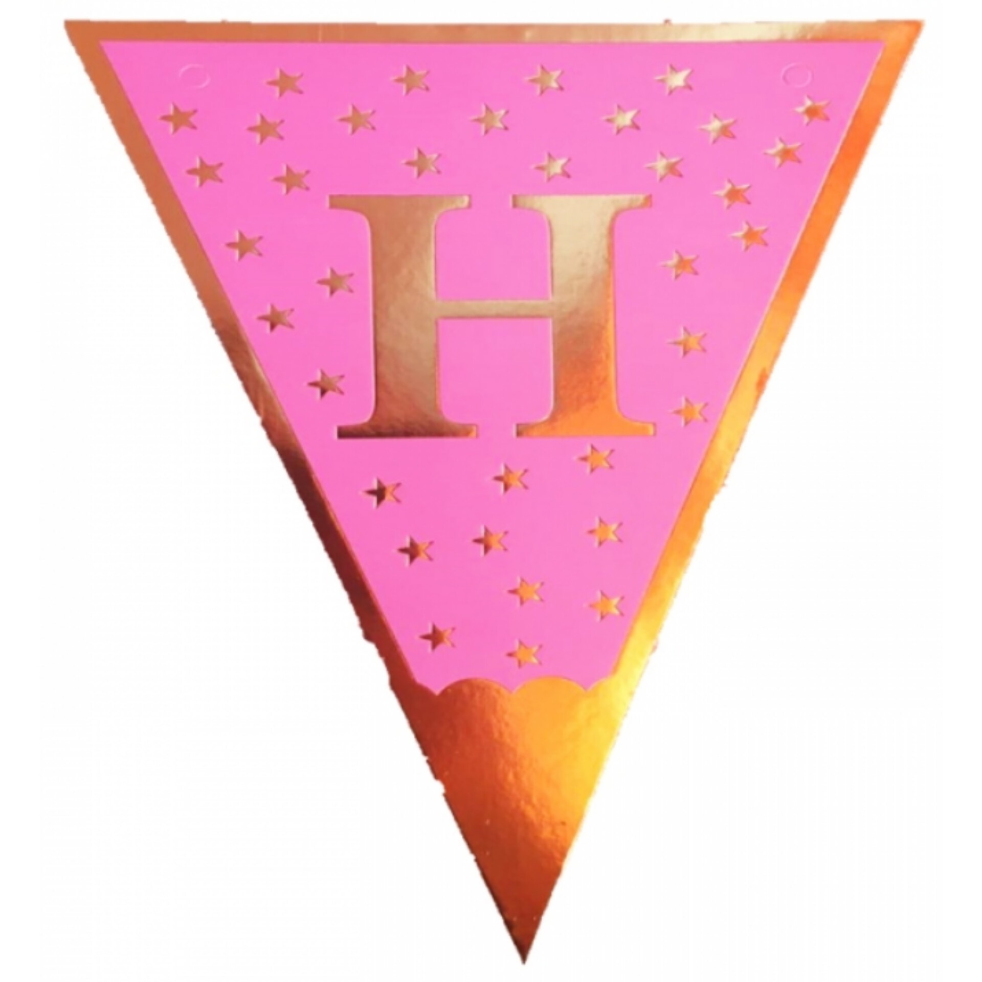 ریسه تولد مبارک (Happy Birthday) آویزی مثلثی طلاکوب صورتی- کد 03

