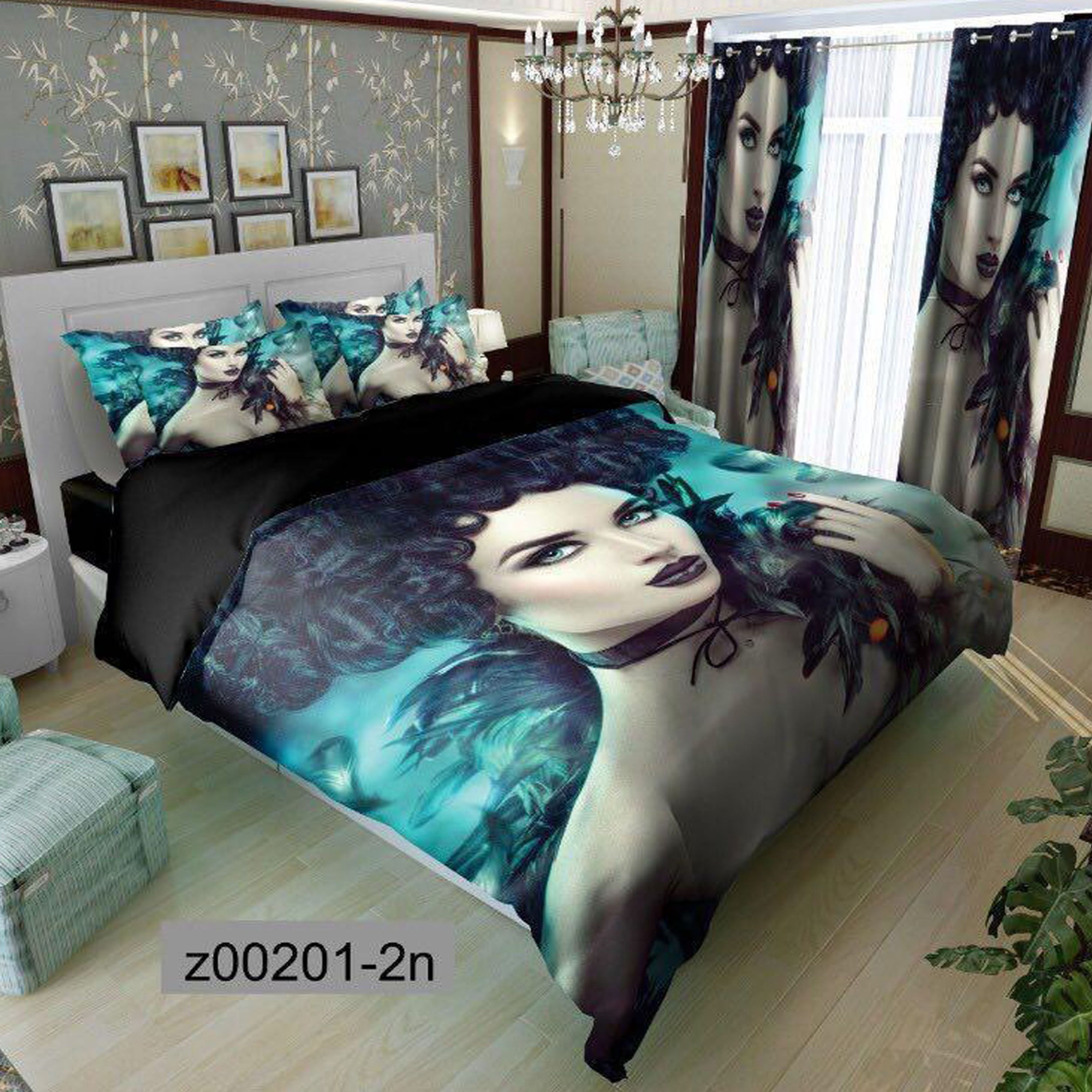 سرویس روتختی 2 نفره تنسل چاپی برندترک لند(Turk Land) z 201