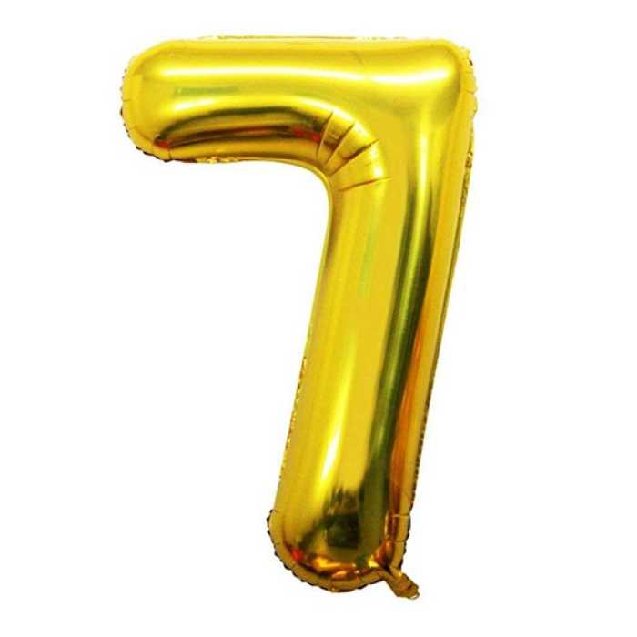 بادکنک فویلی عدد طلایی 32 اینچ شماره هفت