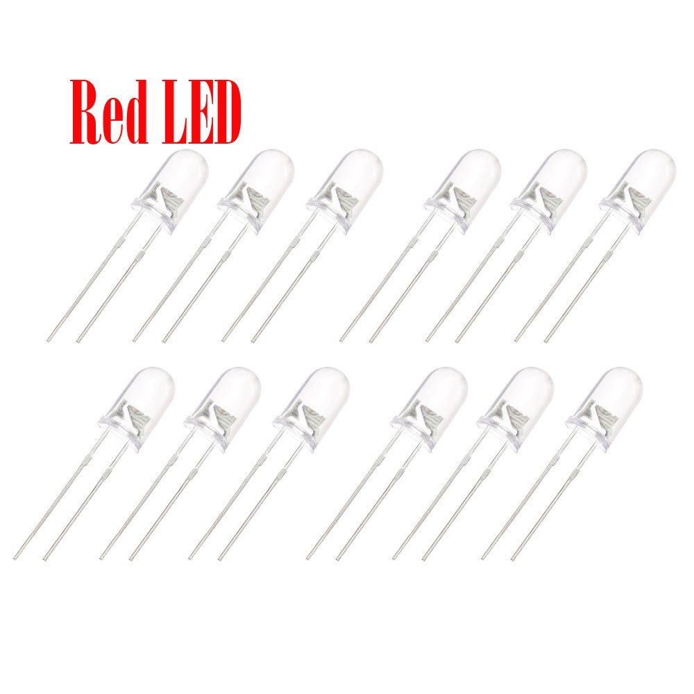 دیود نورانی 5 میلیمتر ال ای دی LED - قرمز بسته 12 عددی