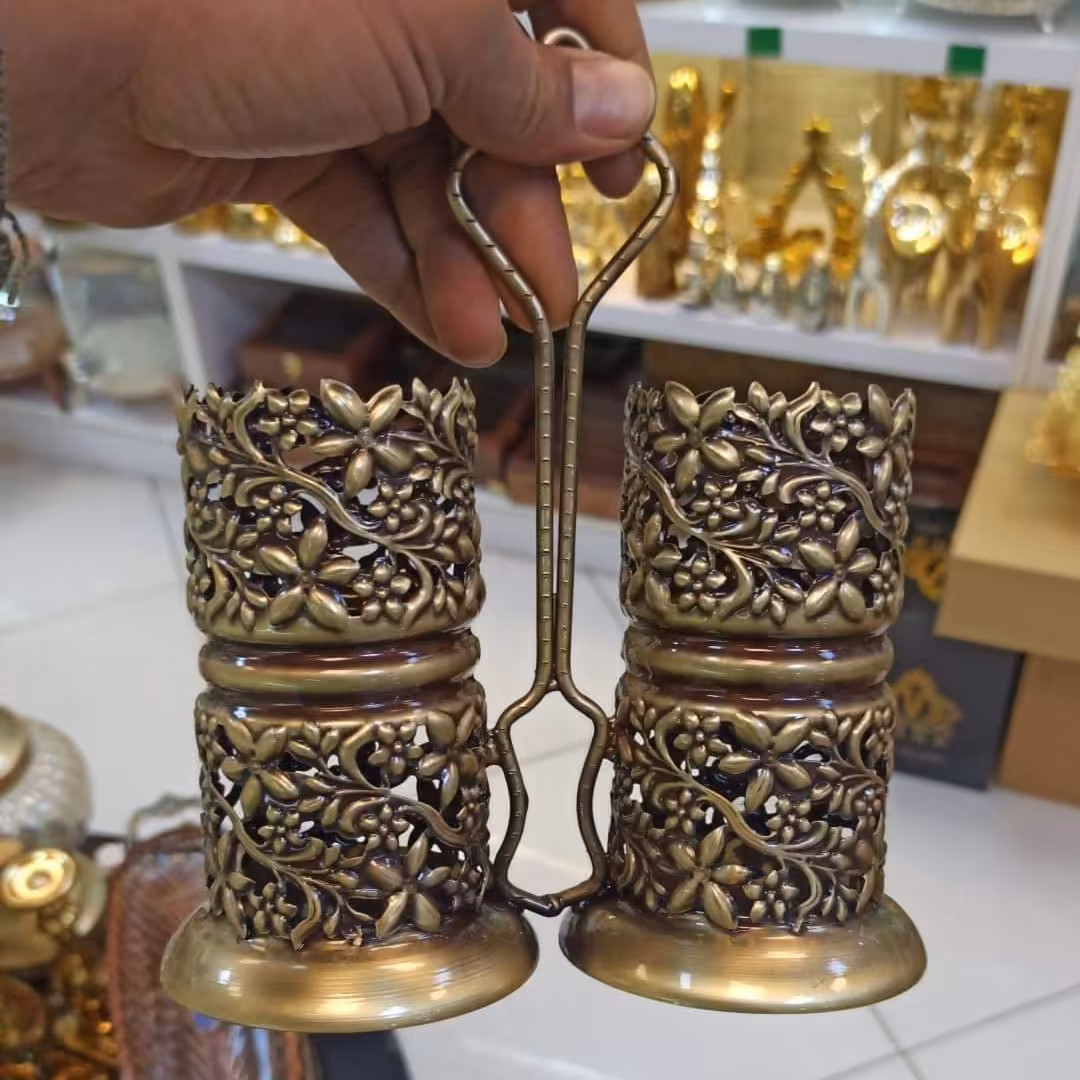 جا قاشقی و جا کاردی دوقلو ایستاده گل ریز