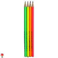 مداد مشکی مثلثی طرح نئون بنیتو بسته 4 عددی
