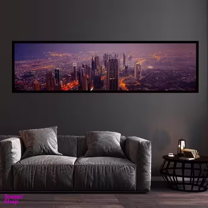 تابلو بکلیت طرح منظره مدرن شهری و برج مدل کشیده B-7443