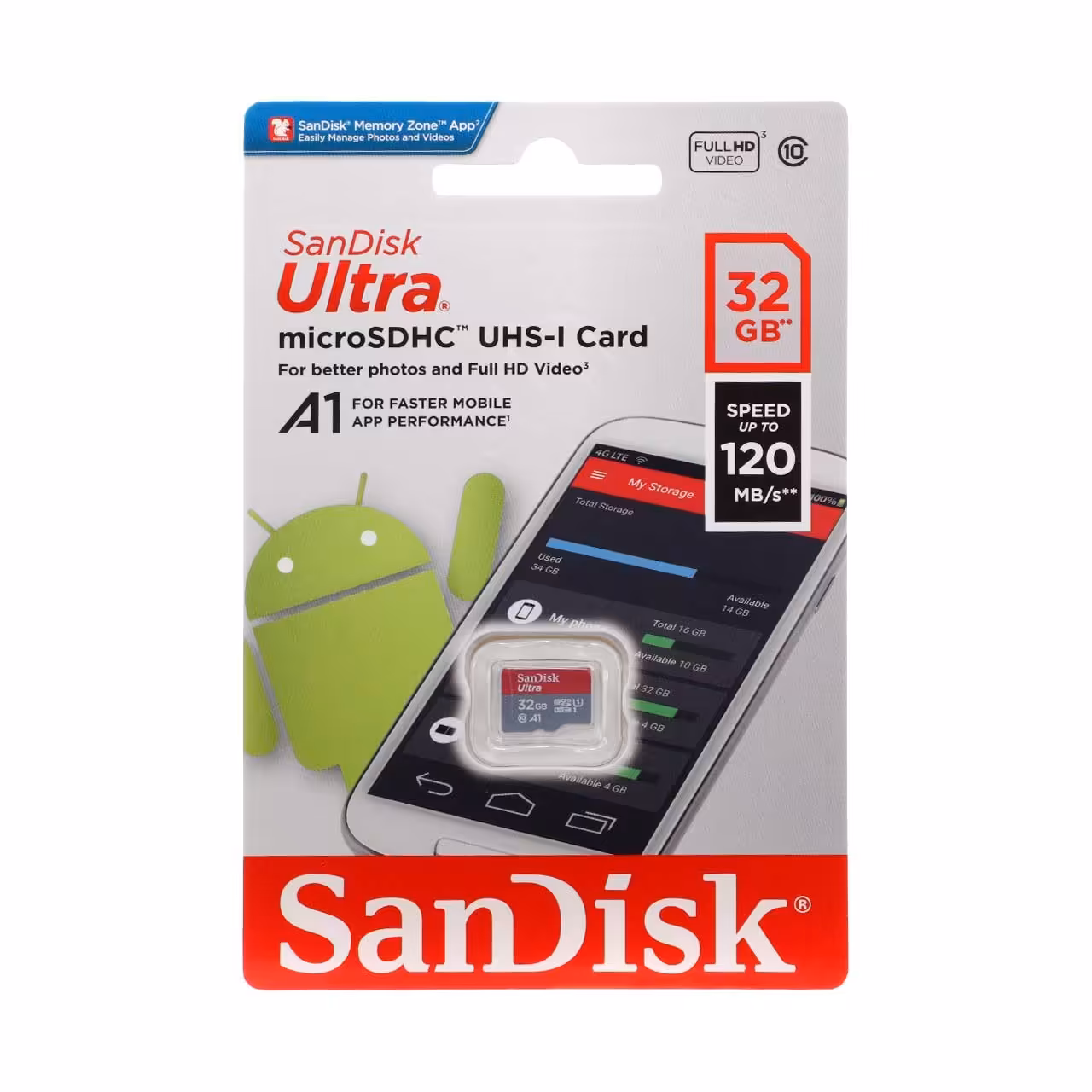 رم 32 گیگابایتی سن دیسک مدل Ultra کلاس 10  سرعت120MBps ظرفیت 32 گیگابایت

SanDis