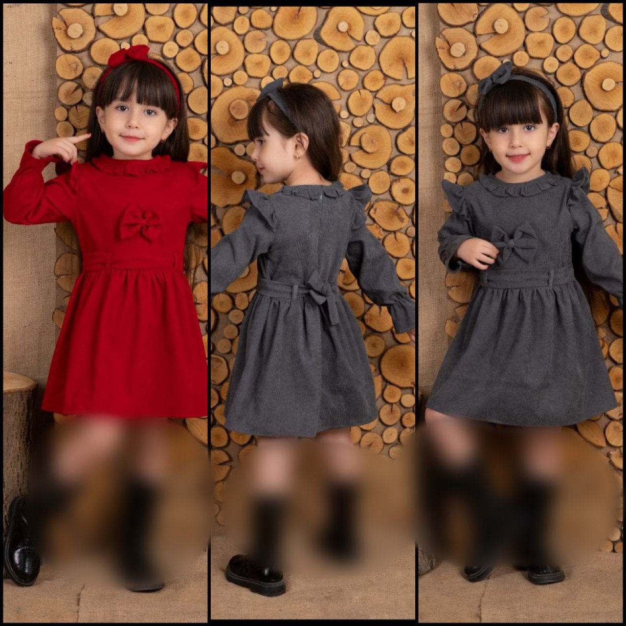 پیراهن سارافون دخترانه مخمل کبریتی در رنگبندی و سایزبندی 2 تا 7 سال (قبل از سفارش از غرفه دار موجودی گرفته شود )
