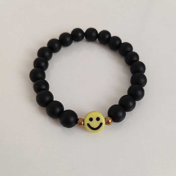 دستبند سنگ انیکس مشکی 