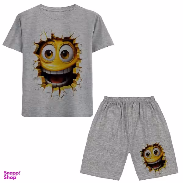 ست تیشرت و شلوارک پسرانه مدل خنده کد N277