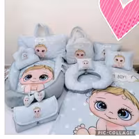 ست لوازم اتاق کودک و سیسمونی نوزاد تشک گارددار تشک مسافرتی بالش شیردهی و بقیه