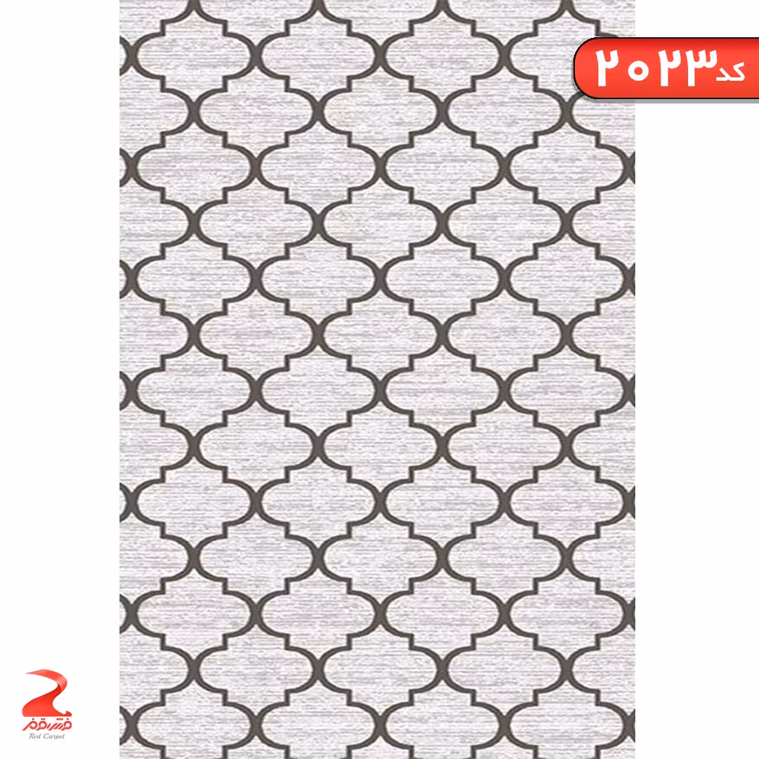 گلیم فرش ماشینی  نقره ای کد2023سایز  12متری (3 در 4)