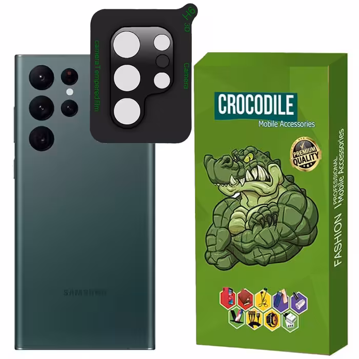 محافظ لنز دوربین کروکودیل مدل C-3D مناسب برای گوشی سامسونگ  Galaxy S22 Ultra