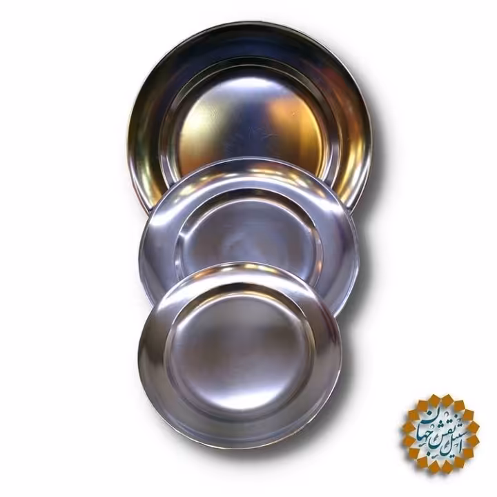 بشقاب استیل شیرینی خوری (6 عدد) قطر 13.5 سانتی متر