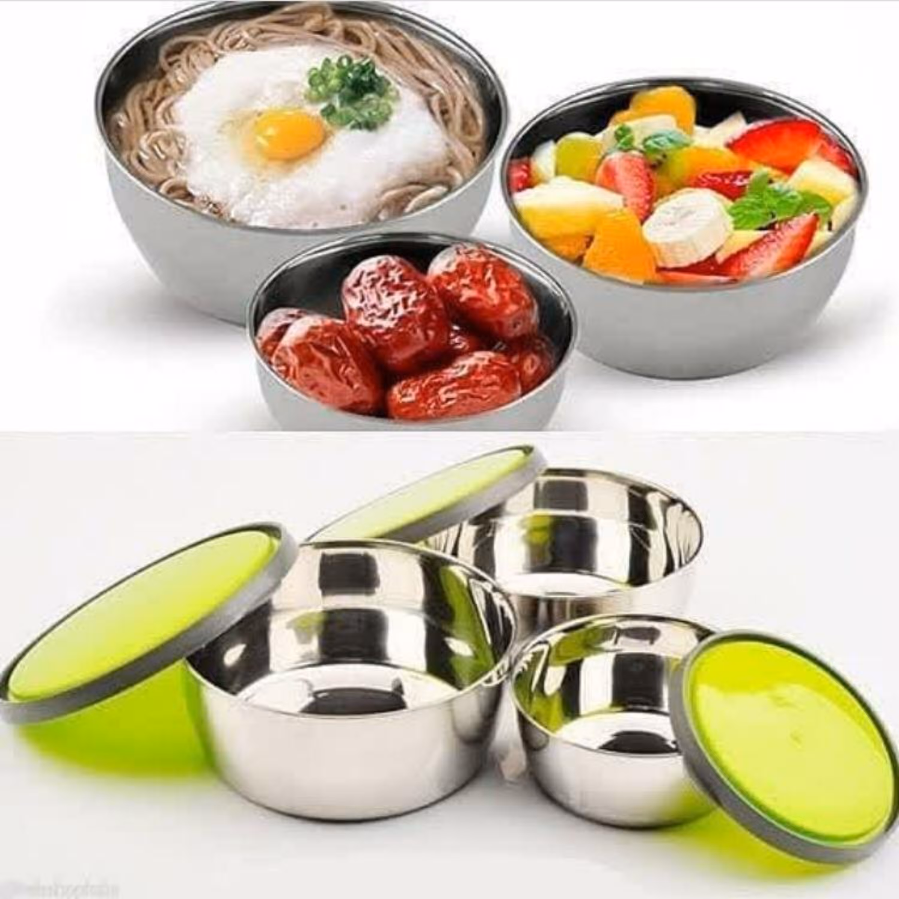 ظرف استیل درب دار 3 عددی