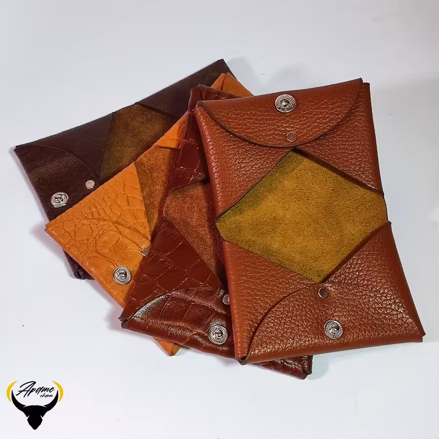 جاکارتی و جا دستمال کاغذی چرم طبیعی کد 140