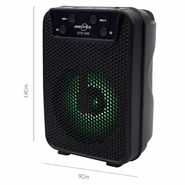 اسپیکر بلوتوثی قابل حمل گریت نایس مدل GTS-1345 با کیفیت رنگ مشکی