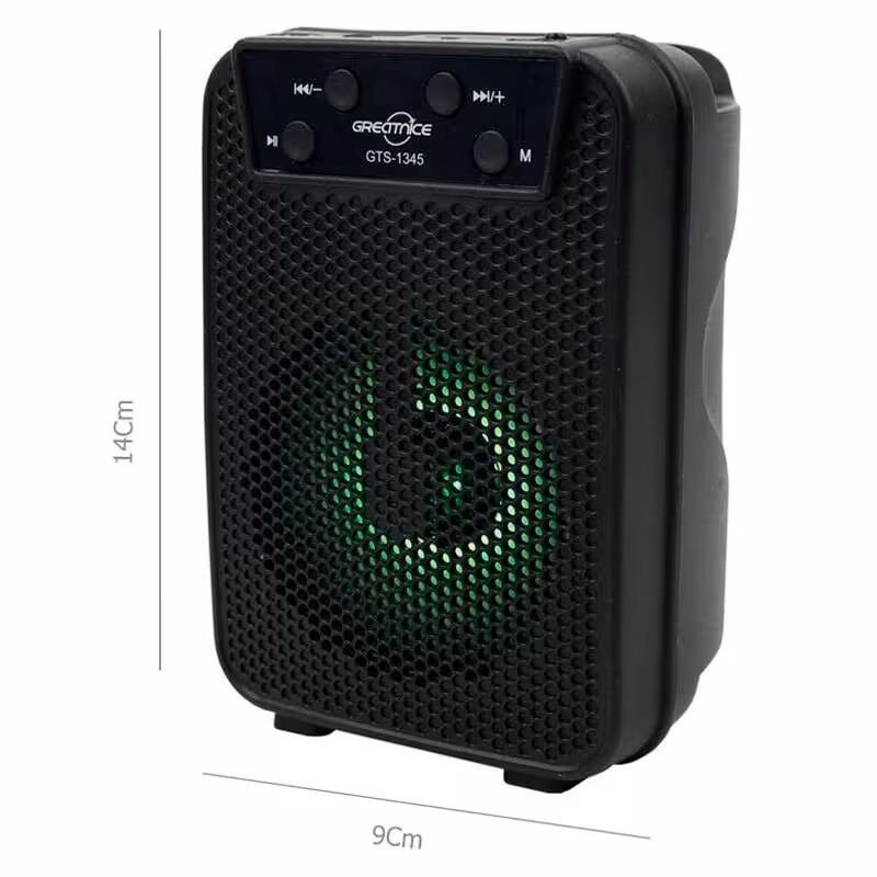 اسپیکر بلوتوثی قابل حمل گریت نایس مدل GTS-1345 با کیفیت رنگ مشکی