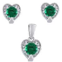 نیم ست نقره زنانه- مدل قلب نگین -کد SHS-29