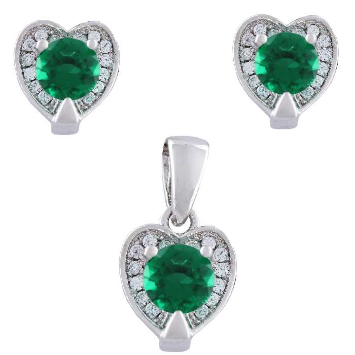 نیم ست نقره زنانه- مدل قلب نگین -کد SHS-29